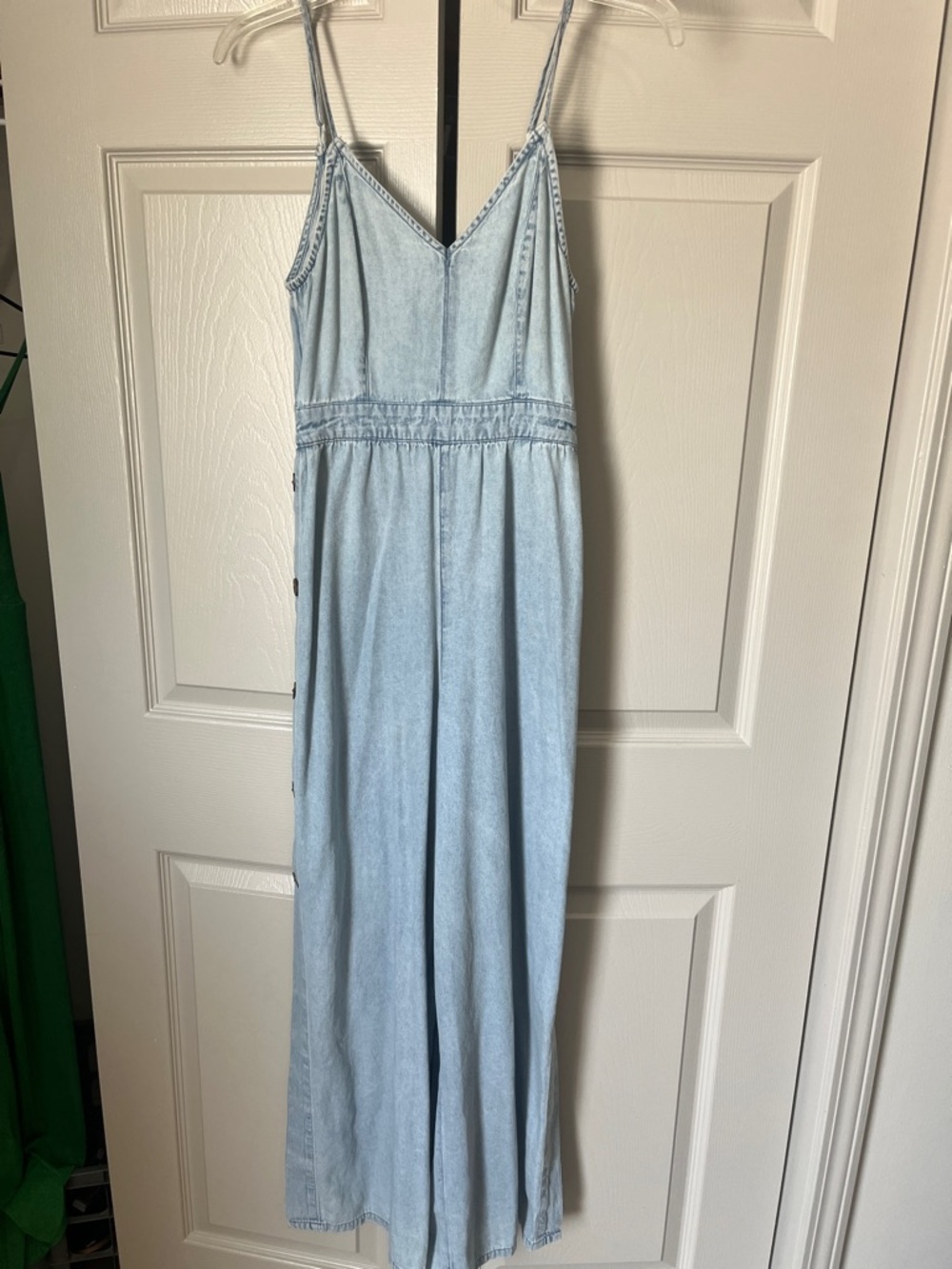 American Eagle Outfitters Light Blue Denim Jumpsuit
